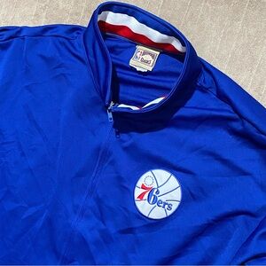 Vintage Y2K Philadelphia 76ers Blue Majestic Hardwood Classic Track Jacket 3XL